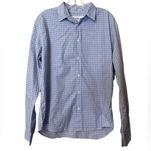 Frank & Eileen Paul Blue White Plaid Cotton Long Sleeve Button Down Shirt S NWT